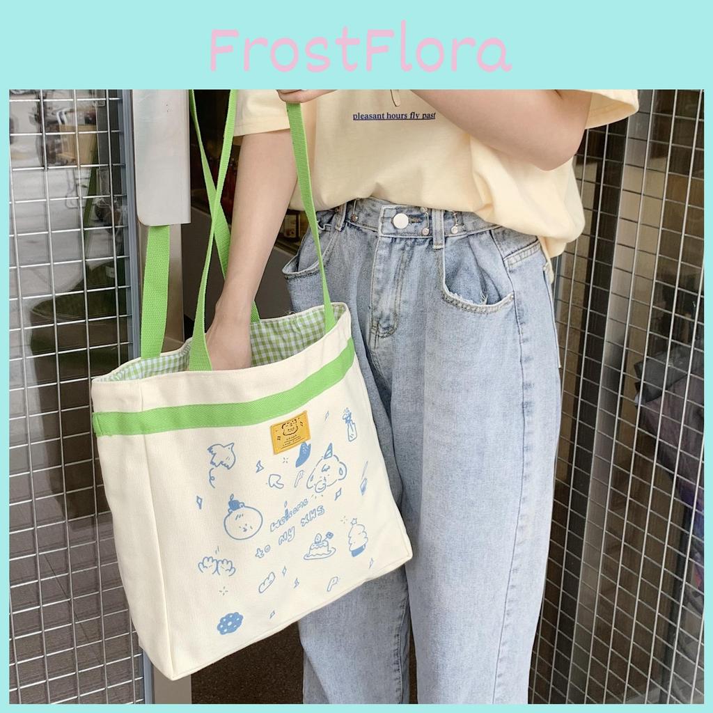 Очаровательная холщовая сумка-тоут в стиле Инс, милая повседневная сумка через плечо для школы, на каждый день