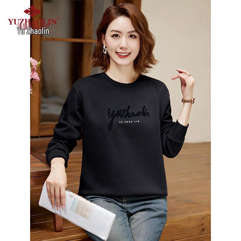 YUZHAOLIN Women's Crew Neck Embroidered Loose Fit Sweatshirt