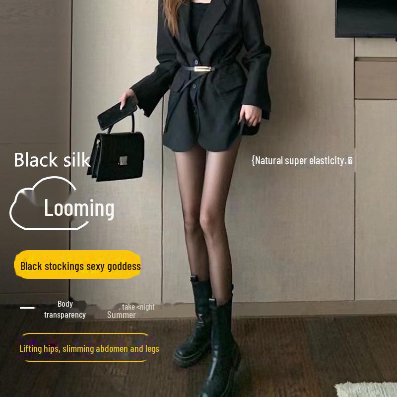 Ультратонкие телесные колготки-чулки против затяжек для женщин - Прозрачные весенне-летние чулки