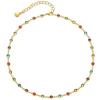 18K Gold-Plated Ethnic Necklace with Colorful Zircon, Adjustable Length