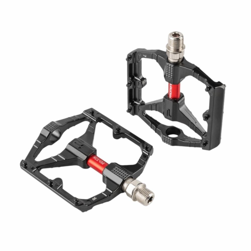1 Pair Black and Red Bike Foot Pedal 9/16 Inch Thread Flat Bike Pedals  Cycling Upgrade