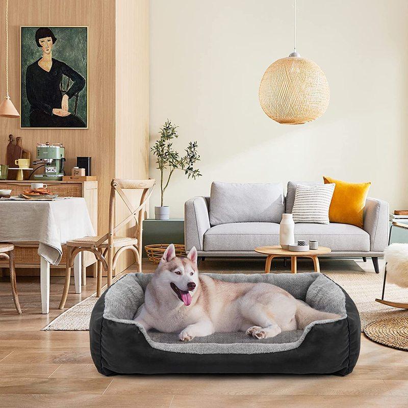 Dog Bed Small, Medium and Large‑Size Dogs, Modern Simple Warm Dog Mat, Pet Bed Supplies, Overlock Stitching.Machine washable