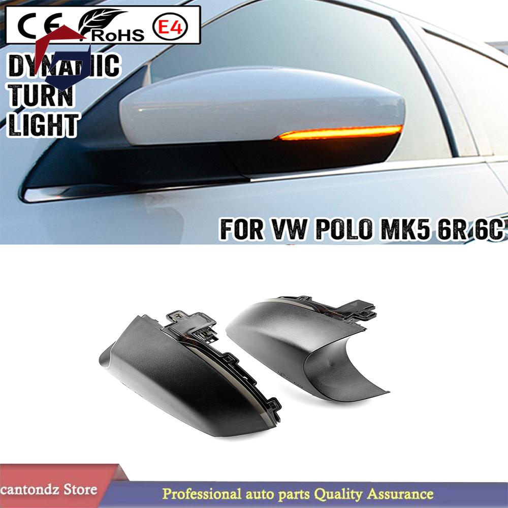 2 шт. динамический указатель поворота, светодиодный индикатор бокового зеркала заднего вида, повторитель мигалки для Volkswagen VW Polo MK5 6R 6C 2009