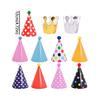 Polka Dot Birthday Party Hats Colorful Paper Birthday Hat Set DIY Handmade with Pom Poms Baby Birthday Headband Baby Shower