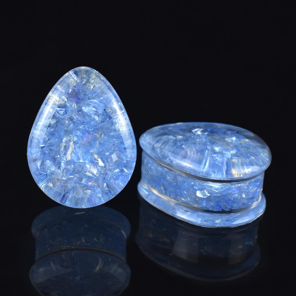 2 шт. 8-50 мм Многоцветные Блестящие Пайетки Капля Туннели Плаги Расширители Тоннели для Ушей Растяжки Пирсинг Украшения для Тела для Женщин Мужчин