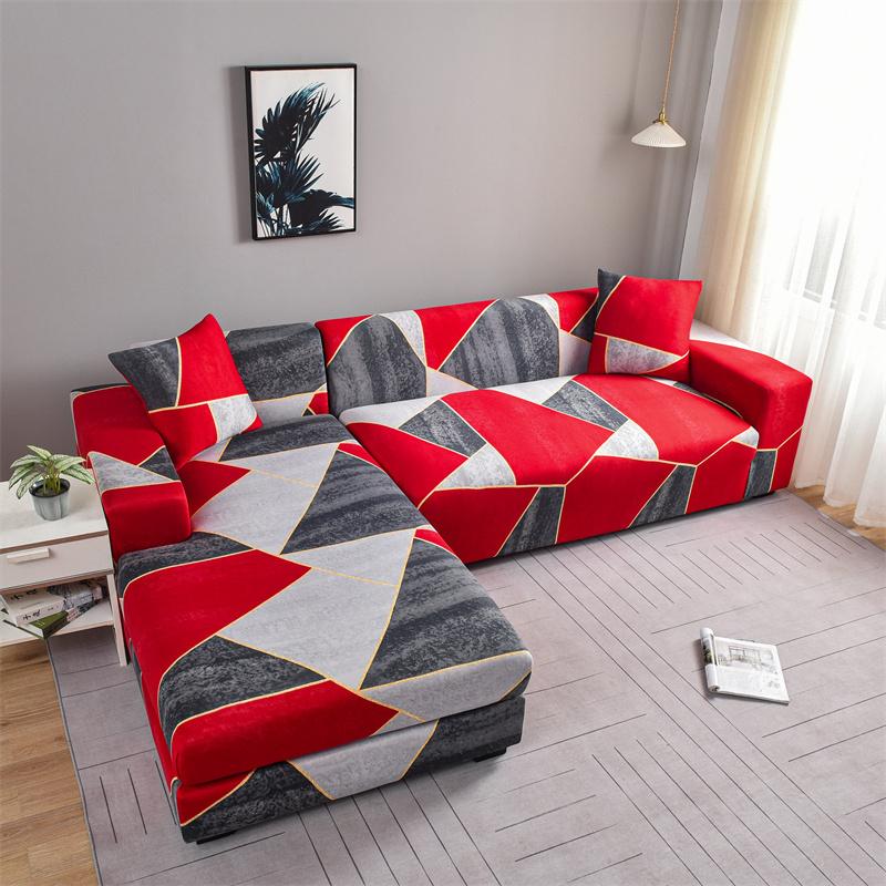 Чехлы на диван с геометрическим рисунком для гостиной, эластичный угловой чехол для дивана, L-образный чехол для шезлонга, чехлы для стула, 1/2/3/4 сиденья