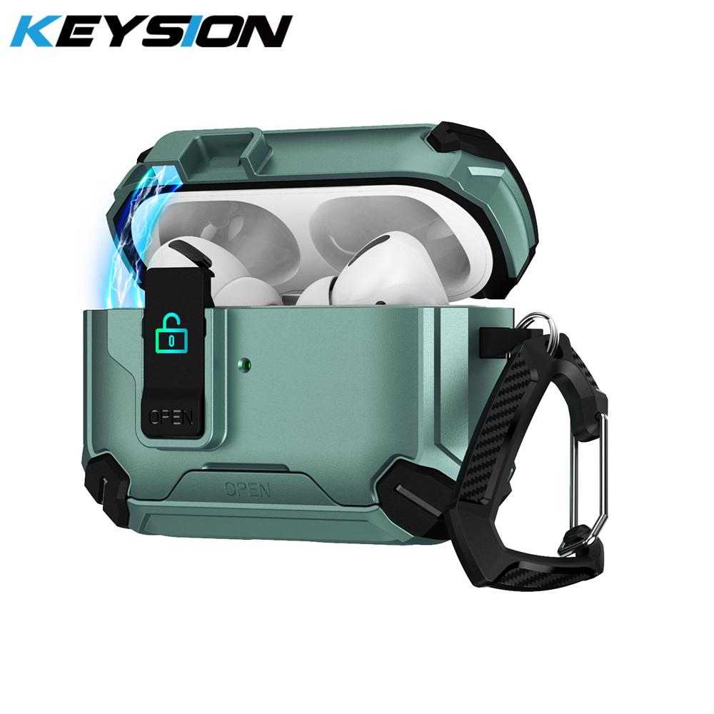 KEYSION Магнитный автоматический переключатель Чехол для наушников для Airpods Pro 3 Pro 2 Ударопрочный Подставка для телефона Чехол для наушников для AirPods 4 3 2 1