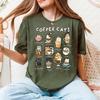 Футболка "Кофе Коты" Смешные Подарки Кошкам для Бариста Каламбур Кавайные Котята Футболка