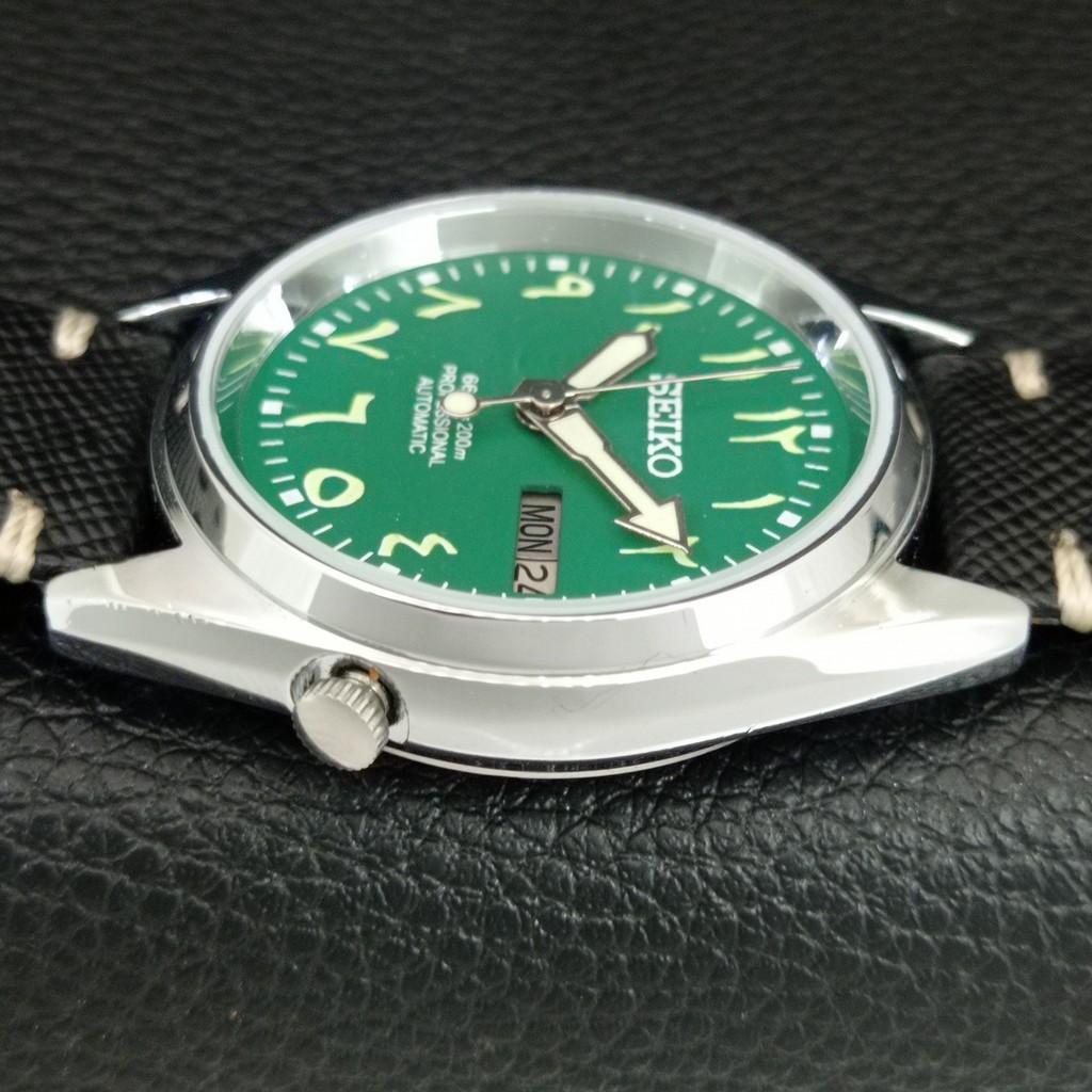ЯПОНСКИЕ ВИНТАЖНЫЕ ОТРЕМОНТИРОВАННЫЕ АВТОМАТИЧЕСКИЕ МУЖСКИЕ ЧАСЫ SEIKO 5 С ЗЕЛЕНЫМ ЦИФЕРБЛАТОМ a446696-1