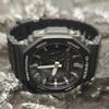 Casio Мужские часы с ЖК-дисплеем и аналоговым двойным дисплеем Серия Black GA-2100-1A1(Watch3--)