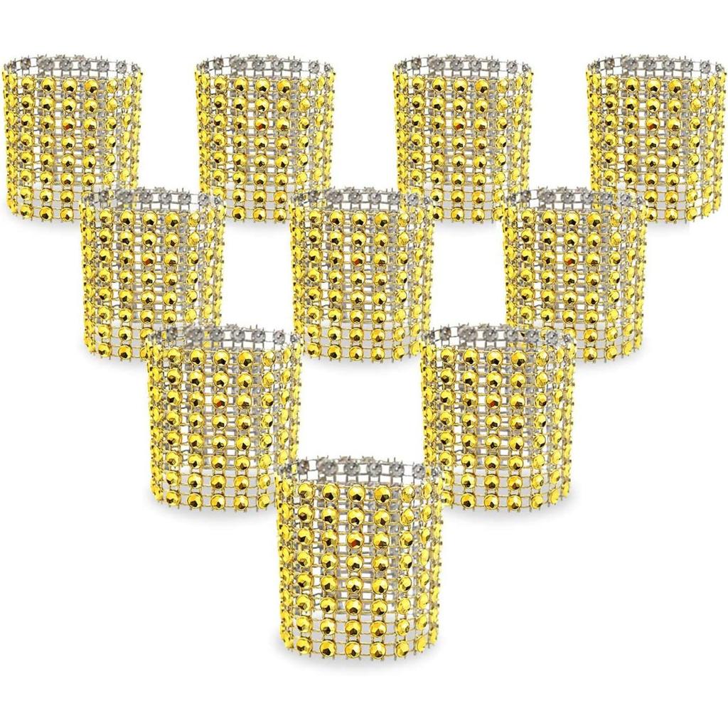 50pcs Napkin Rings, Rhinestone Napkin Rings Diamond Adornment for Place Settings, Wedding Receptions, Dinner or Holiday Parties, Family Gatherings