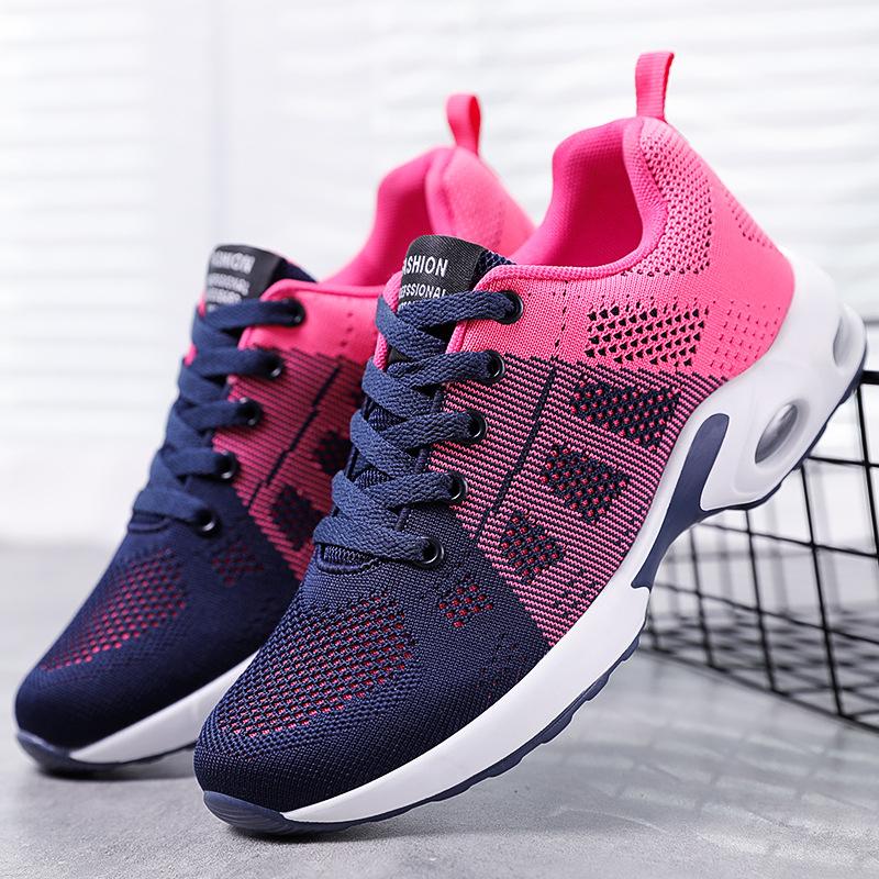 Shoes Female 2023 New Casual Shoes Breathable and Lightweight Mom's Shoes Lace Up Air Cushion Sports Shoes Female