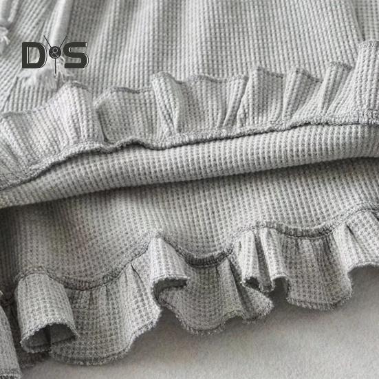 Женские шорты из вафельного трикотажа с эластичной резинкой на талии, шорты с оборками, широкие струящиеся шорты, повседневный летний наряд для отдыха