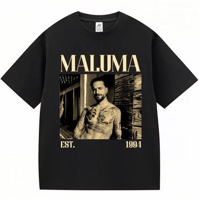 Графические футболки рэпера MALUMA Мужские Хип-хоп Винтажный стиль Короткий рукав Мода Готика Оверсайз Хлопковая футболка Уличная одежда Мужская