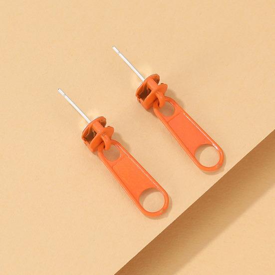 1 пара серег-гвоздиков на молнии в форме ювелирных изделий с мультяшным рисунком ярких цветов для ушей