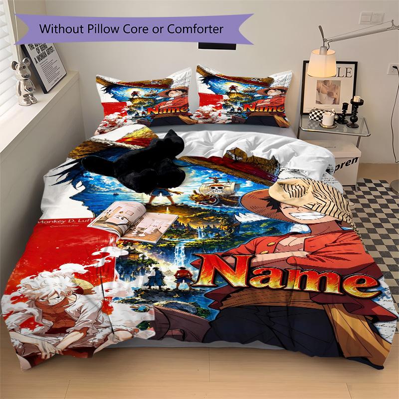 Custom O-One Piece Bedding 3 Piece Set HD Print Duvet Cover Pillowcases for Teens Adult Bedroom Decoration Christmas Gift