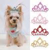 5Pcs Pet Small Dogs Cat Faux Pearl Crown Shape Bows Hair Clips Head Decoration for Pets Puppy Hairpins Decor Grooming Accessoires
