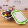 Folding Cutting Board with Deep Groove Design Anti-mildew Non-slip Easy To Clean Multifunctional Drainer Basket