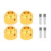 Brass Wheel Hub Extended Adapter+Metal Portal Axle Drive Gear Shaft For 1/10 RC Crawler Axial SCX10 III Jeep Wrangler Gladiator