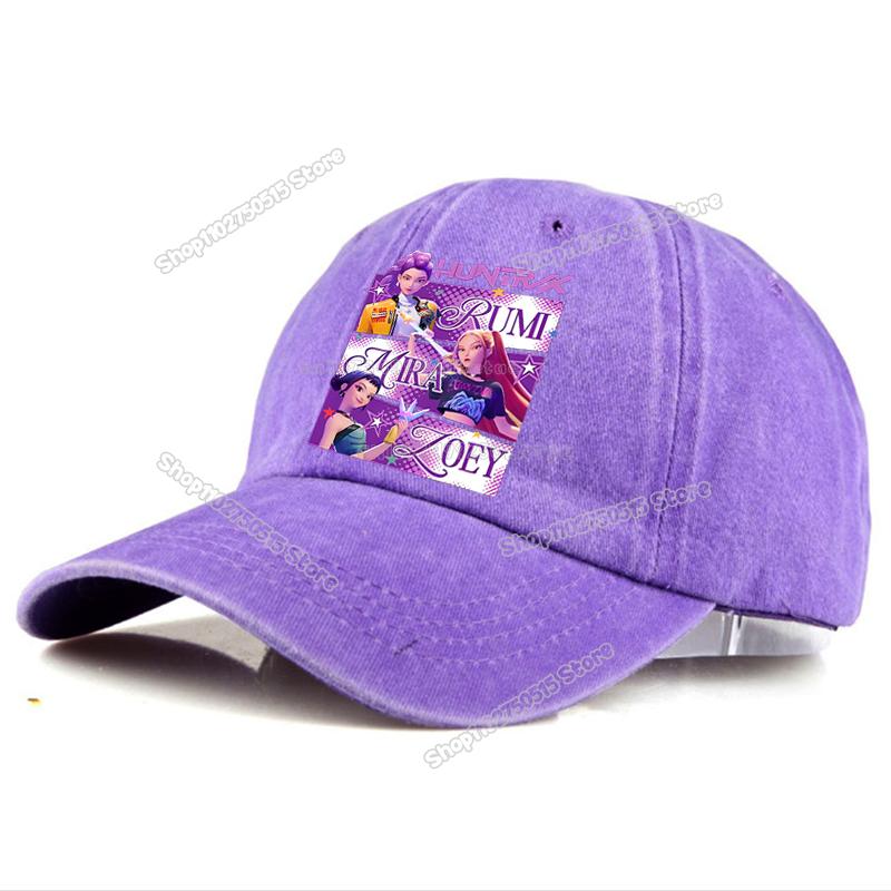 Perfect KPop Demon Hunters Retro Washed Baseball Caps for Women Girl Snapback Sunhats Outdoor Travel Sunshade Peak Cap Hip Hop Dad Hat