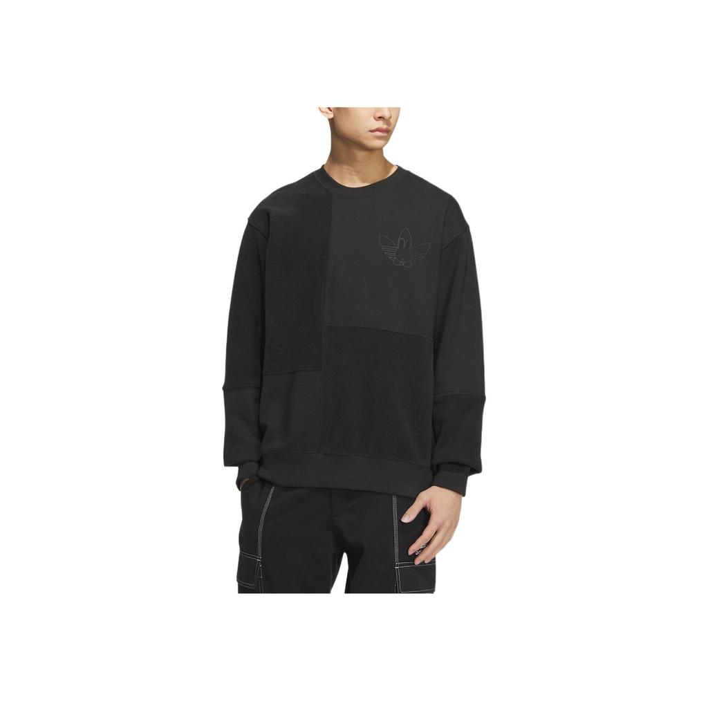 Adidas Свитшот Originals Trefoil Miffy с длинными рукавами и круглым вырезом, мужские топы, черный HY7294