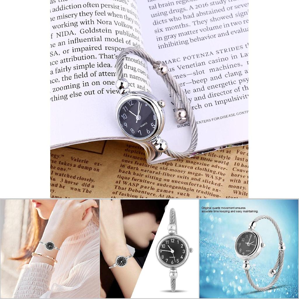 Часы-браслет Walfront 4 цвета женские аналоговые круглые кварцевые часы с ремешком из сплава с открытым браслетом цифровые черные дисковые часы