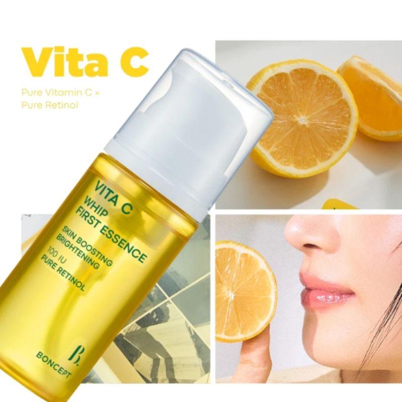 BONCEPT Vita C Whip First Essence 100 мл – Осветляющая эссенция для лица с витамином С для увлажненной, сияющей кожи