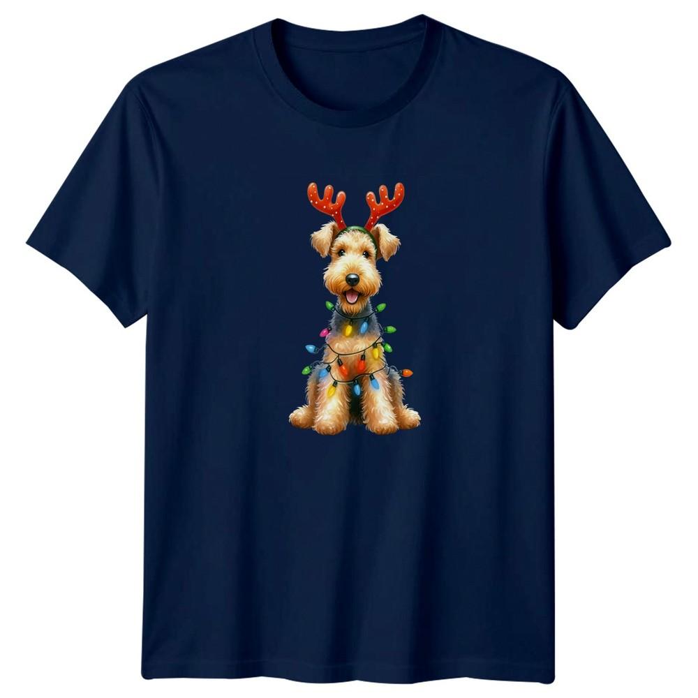 Puppy Christmas Lights Dogs Animals Unisexs TShirt Unisexs Tee Holiday Graphic