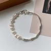 Нерегулярный жемчужный браслет из стерлингового серебра для женщин Ins Niche High-end Cold Personality S925 Trend Light Luxury Simple