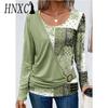 Женская мода повседневная осень-зима с длинным рукавом и круглым вырезом блузки и рубашки