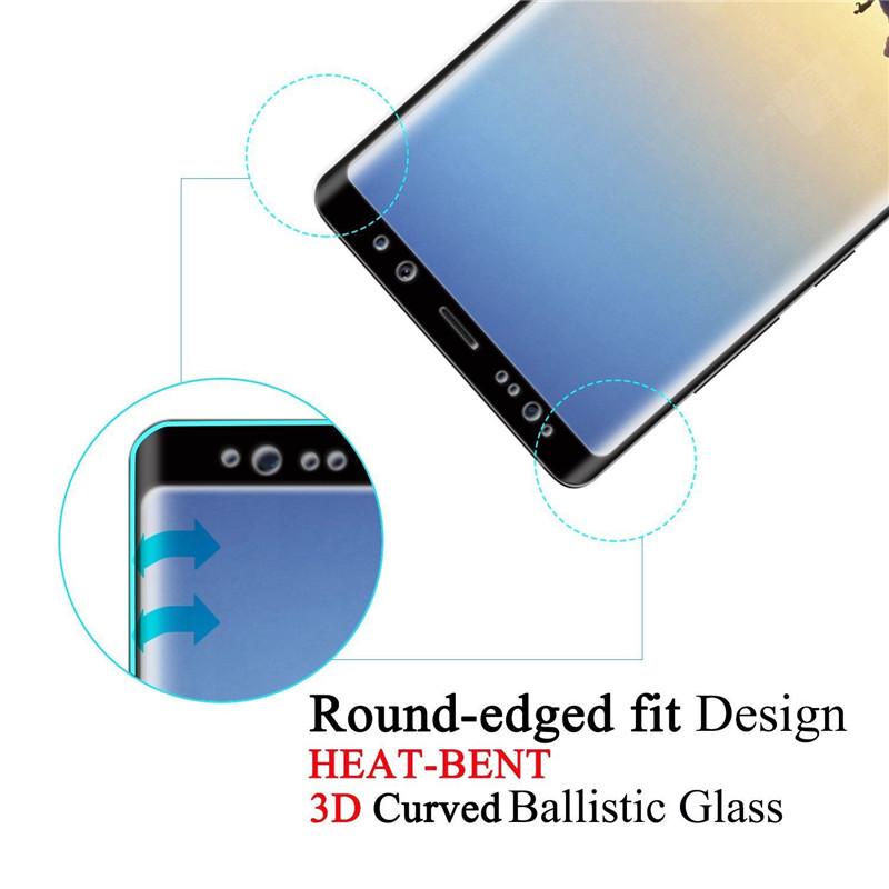 3D Full Cover Curved Tempered Glass Screen Protector Guard Film for Samsung Galaxy Note 8