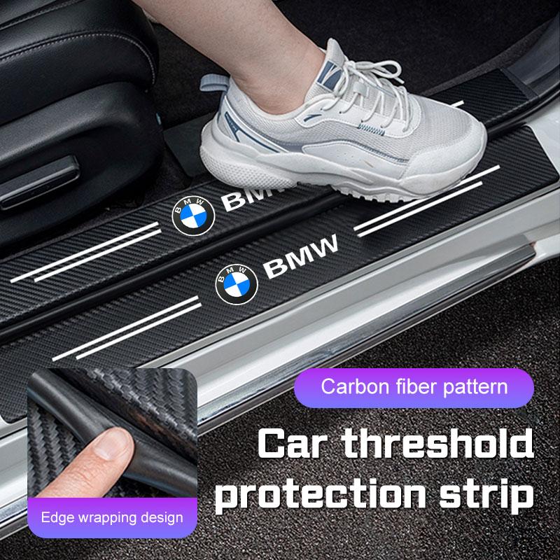 For BMW 1 3 5 6 7 Series E38 E46 E60 E90 F15 F10 G30 G20 X1 X3 X5 X6 X7 Car Threshold Strip Carbon Fiber Film Door Sill Sticker VI3
