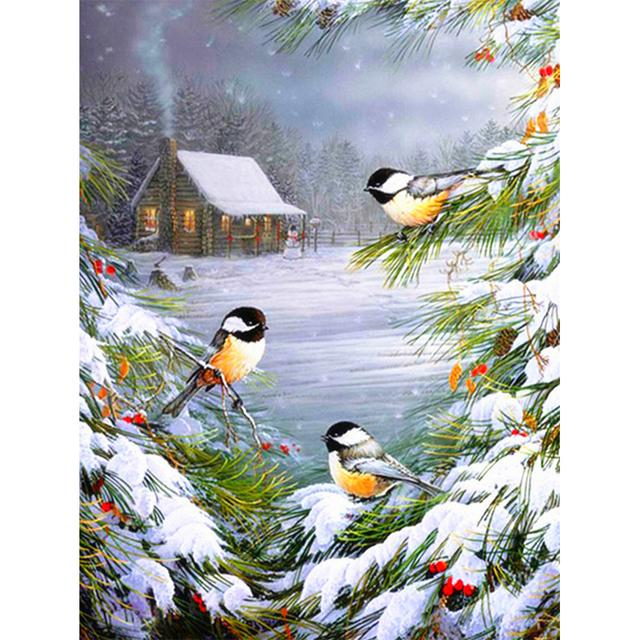 Painting 5d Animal Diamond Diy Bird Full Round Rhinestone Picture Sparrow Diamond Embroidery Mosaic Home Decoration Gift