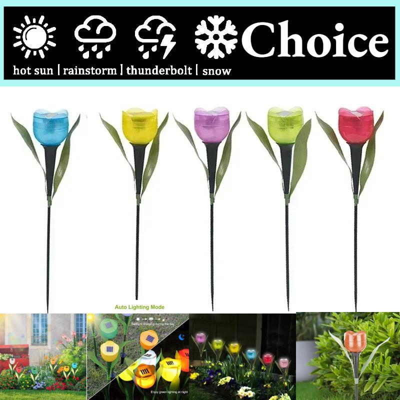 Waterproof Solar Tulip Lawn Lamps Outdoor Landscape Lighting for Walkway Garden Driveway Energy Efficient Night Illumination