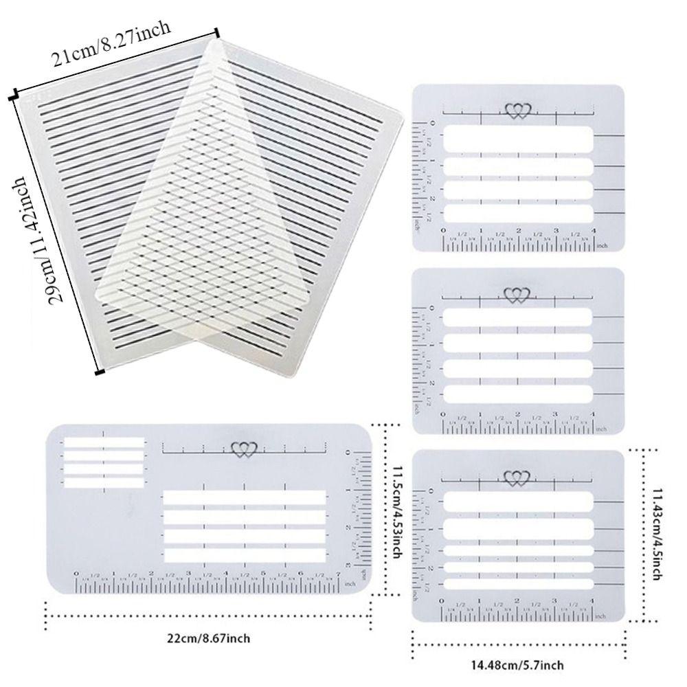 4/6Pcs DIY Guide Envelope Template Precision Writing Clear Calligraphy Stencil Student