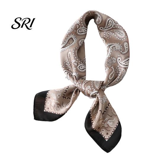Work Scarf Silky Paisley Printing Smooth Texture Wrinkle-Resistant Windproof Breathable Fabric Imitation Silk Commuting Business Layering Neck
