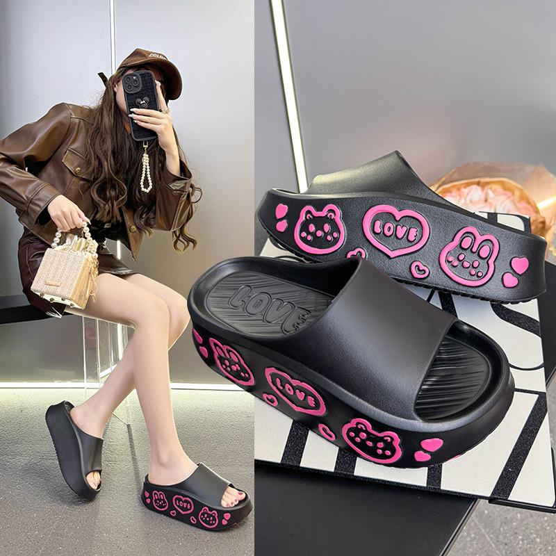 Женские тапочки из ЭВА на толстой подошве — милые, увеличивающие рост летние пляжные шлепанцы