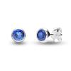 S925 Sterling Silver Jewelry Stud Earrings for Teens and Women (4 MM Blue Sapphire Round)