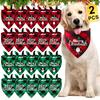 2pcs New Adjustable Christmas Pet Triangle Scarf Plaid Dog Bib Dog Bandanas Reversible Scarves