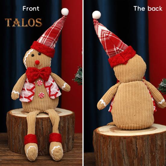 Пряничный человечек, кукла с длинными ногами, рождественская мягкая плюшевая игрушка, милая кухонная пряничная фигурка для мужчин и женщин, украшение на рождественскую елку