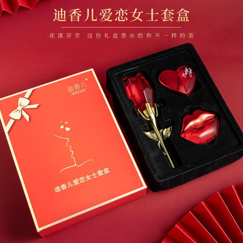 Dixianger Набор женских духов Rose Love Sweet Kiss Стойкий аромат Подарок на день рождения для девушки