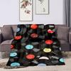 1PC Music Records printed blanket, all season lightweight home office outdoor nap multifunctional blanket A13