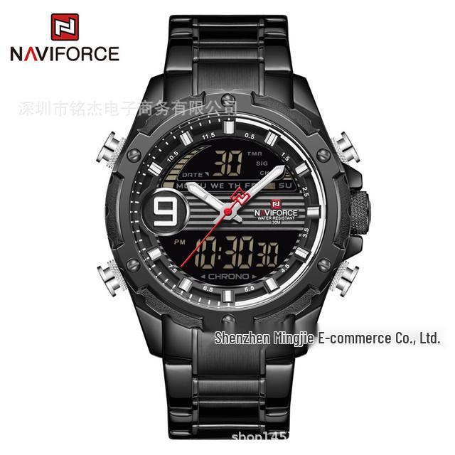 Мужские спортивные и модные часы NAVIFORCE 9146 Lingxiang с двойным циферблатом