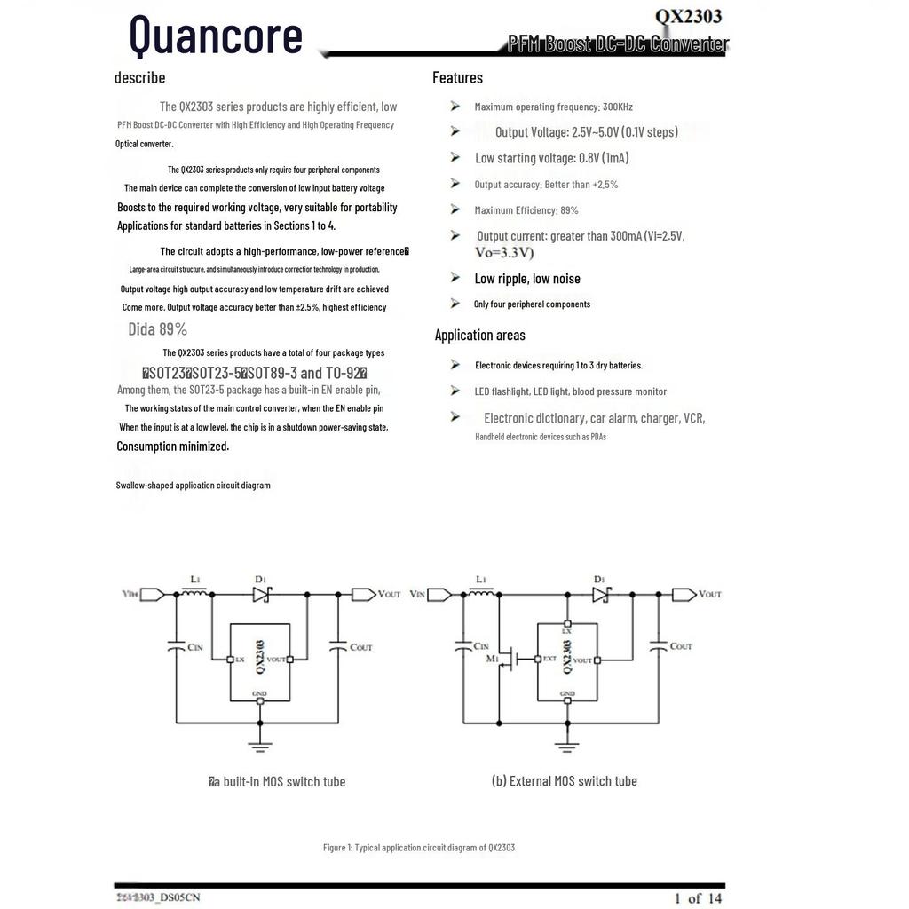 New Original QX2303L30F SOT-23-5 DC-DC Converter Chip