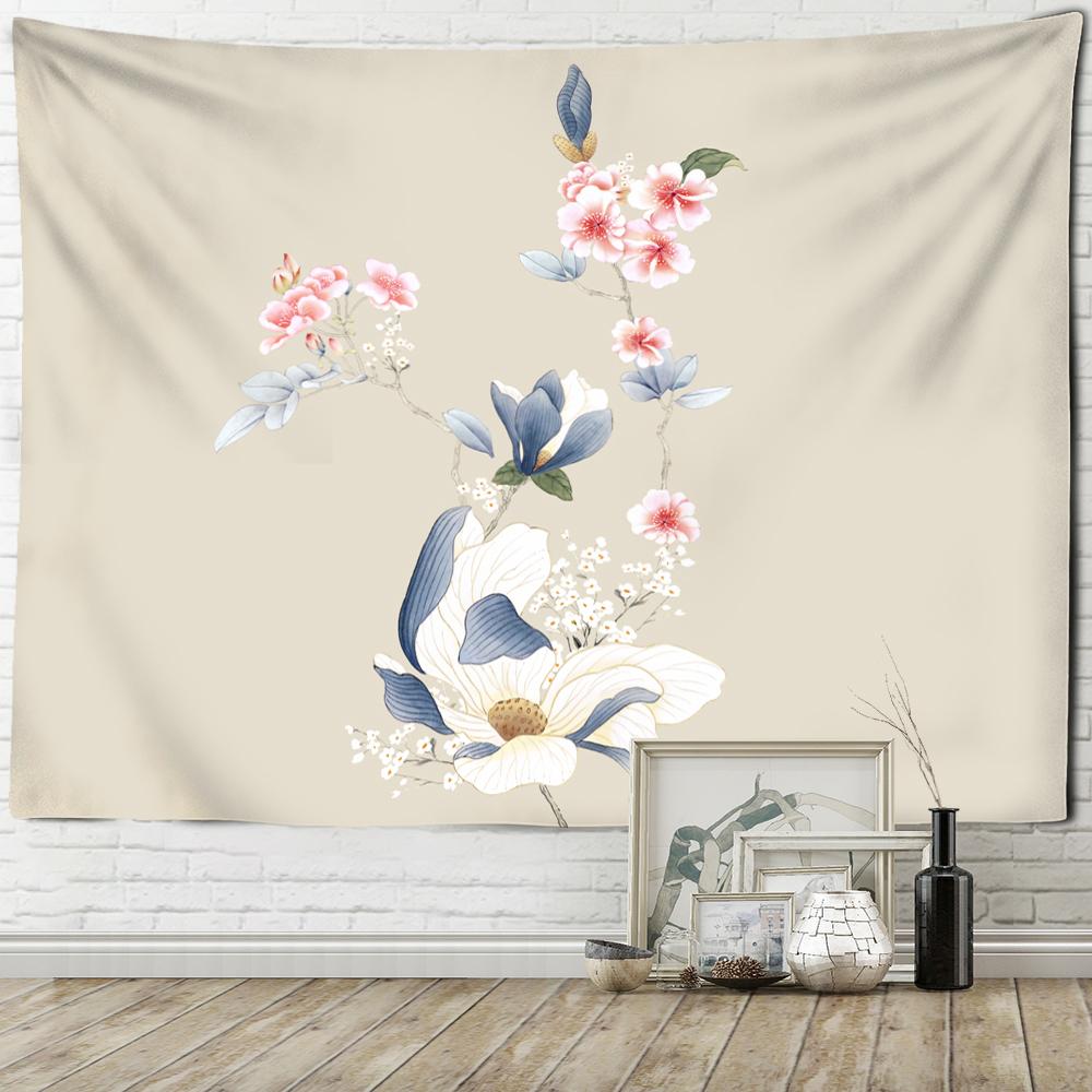 Цветок магнолии, декоративная живопись, гобелен, настенное искусство, простой и свежий Ins, эстетический фон для комнаты, тканевый декор