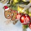 Christmas Ornament Acrylic Gingerbread Number 67 Pendant with Hat Festive Xmas Tree Decoration Holiday Gift