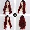 MISSQUEEN Long Ombre Red Wigs for Women Middle Part Curly Wigs Natural Looking Synthetic Heat Resistant Fiber Wigs