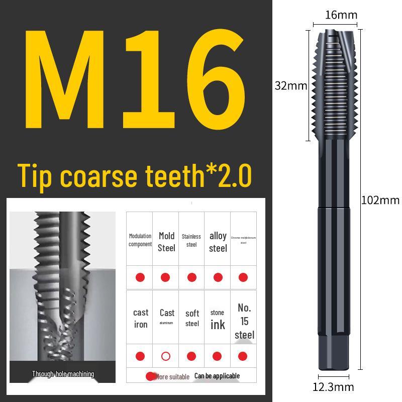 65° Машина для азотирования Спиральный метчик для нержавеющей стали, Размеры M3-M12