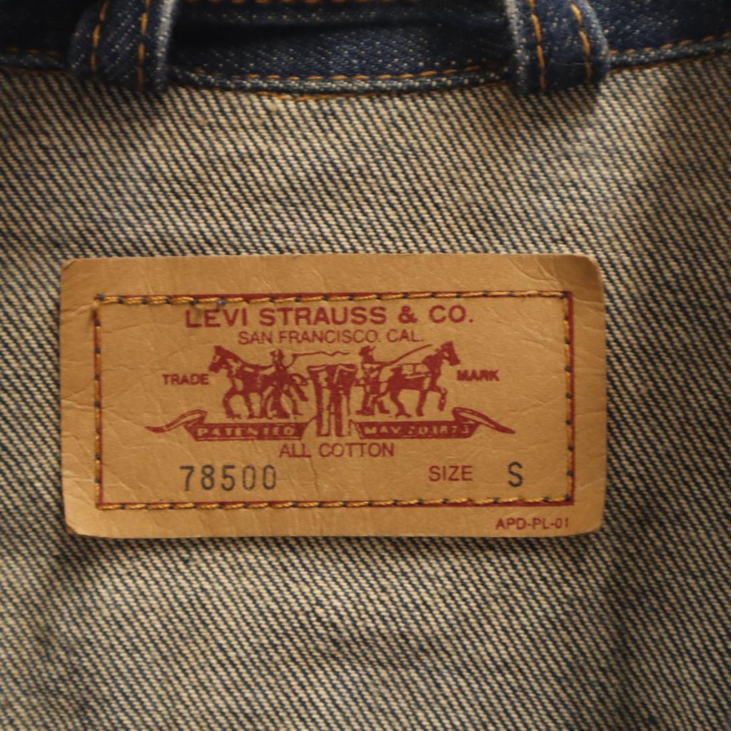 Levi's 90-е 78500 Старая джинсовая куртка S Индиго Джинсовая куртка тракер Мужская Б/у