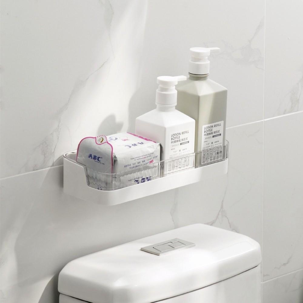 Wall Mounted Toiletries Holder No Nail Bathroom Shelf Bathroom Storage Rack for Shampoo